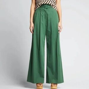 Veronica Beard Wide-Leg Pleated Pant with Belt